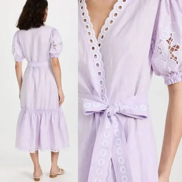 Fanm Mon Cide Wrap Dress $368, White Linen S - Picture 8 of 8